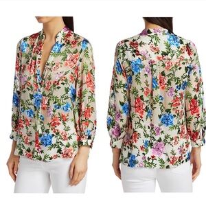 ✨ ALICE + OLIVIA Sheila Gardenia Blouson Sleeve Blouse 🌸
